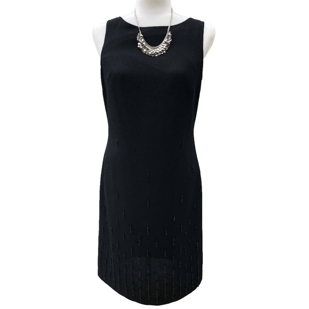New Joseph Ribkoff Beaded Sleeveless Little Black Cocktail Dress 6